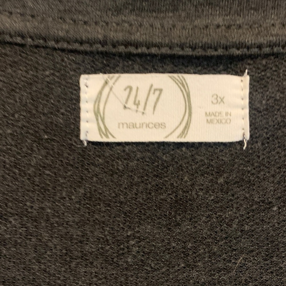 Maurices 24/7 Charcoal Long Sleeve Basic Tee Plus 3X — Soft & Cozy Layering Top - Picture 3 of 9